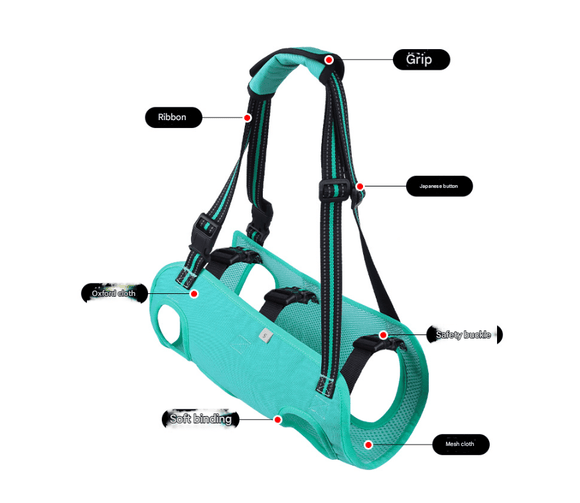 Green Pet Support Harness for Senior and Disabled Dogs - Adjustable Chest and Back Support Leash(Size L) - RnR Galore