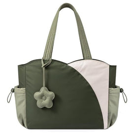 Green Stylish 16 - inch Women's Tote Bag - Teacher & Nurse Puffer Work Bag, Travel & Daily Handbag with Cup Holders - RnR Galore