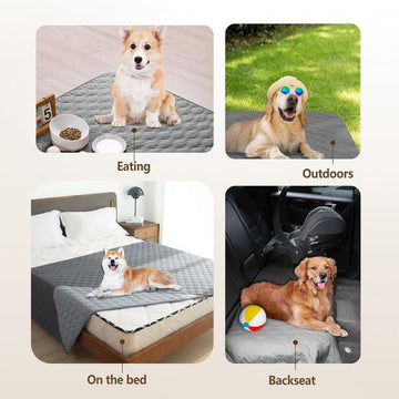 Grey 2 - Sided Waterproof Pet Sofa Cover - Dog Bed Protector Blanket for Furniture, Couches & Car Seats (75x180cm, Machine Washable) - RnR Galore