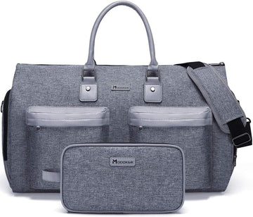 Grey 45L Garment Duffel Bag - Men's Travel Suit Bag - Carry On Weekender - RnR Galore