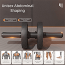 Grey Assisted Rebound Ab Roller with Foldable Knee Pad - Dual Wheel Core Trainer for Home Gym - RnR Galore
