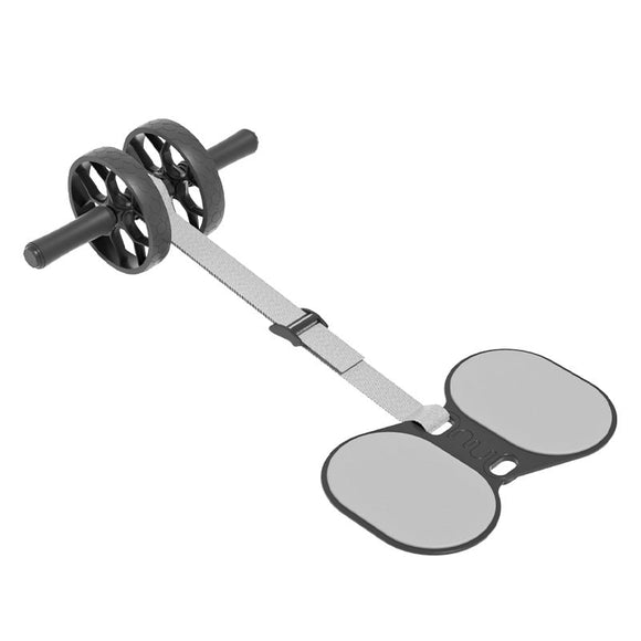 Grey Assisted Rebound Ab Roller with Foldable Knee Pad - Dual Wheel Core Trainer for Home Gym - RnR Galore