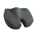 Grey Ergonomic Memory Foam U - Shaped Seat Cushion - Breathable Orthopedic Pressure Relief Pillow with ZIpper Cover & Handle (45 x 36 CM) - RnR Galore