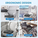 Grey Ergonomic Memory Foam U - Shaped Seat Cushion - Breathable Orthopedic Pressure Relief Pillow with ZIpper Cover & Handle (45 x 36 CM) - RnR Galore
