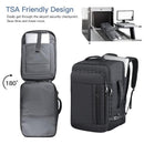 Grey Expandable 17 - Inch Laptop Travel Backpack with USB Port - Durable TSA Friendly Carry - on Luggage Bag - RnR Galore