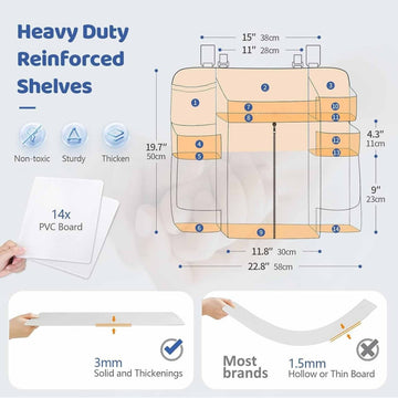 Grey Foldable Baby Crib Storage Hanging Bag - Large Capacity Organizer for Cribs and Changing Tables - RnR Galore