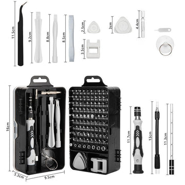 Grey Professional 115 - in - 1 Precision Screwdriver Set - Magnetic Repair Tool Kit for PC, Laptop, Phone & Electronics - RnR Galore