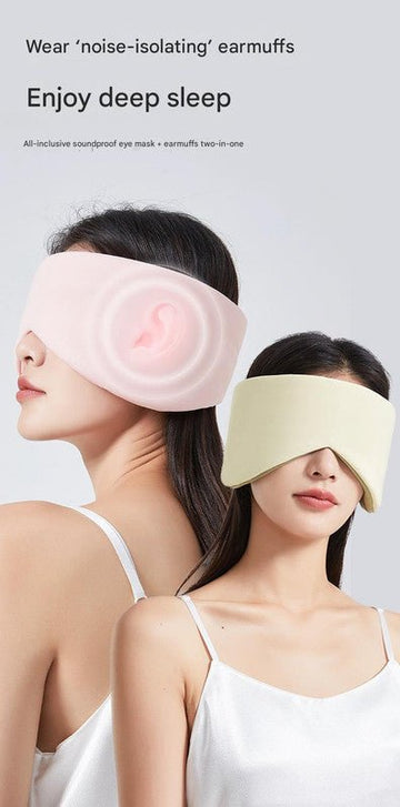 Grey Reversible All - Season Sleep Mask - Cooling & Warming with Sound Muffling Ear Covers Function - RnR Galore