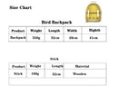 Grey Stylish Transparent PVC Pet Carrier Backpack - Large Capacity, Multi - Use for Birds & Cats(Including Wooden Stick) - RnR Galore