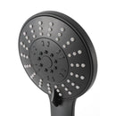 Handheld Shower Head 4.5" High Pressure 5 Modes Poweful Round Black - RnR Galore