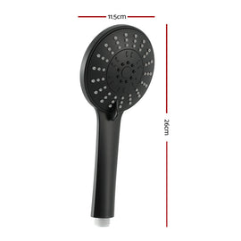 Handheld Shower Head 4.5" High Pressure 5 Modes Poweful Round Black - RnR Galore