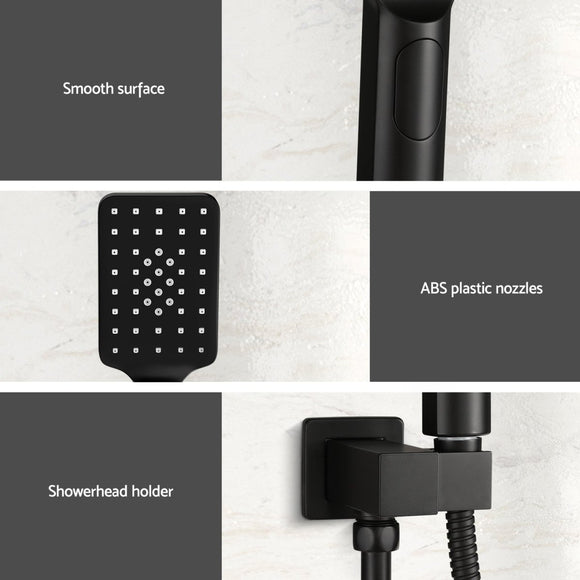 Handheld Shower Head Holder 3.1'' High Pressure Black - RnR Galore