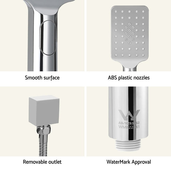 Handheld Shower Head Set 3.1'' High Pressure Silver - RnR Galore