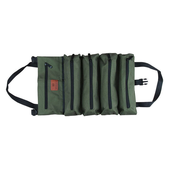 Heavy - Duty Canvas Tool Roll Up Bag & Organizer Tote - Multi - Pocket Wrench & Tool Pouch(Khaki) - RnR Galore