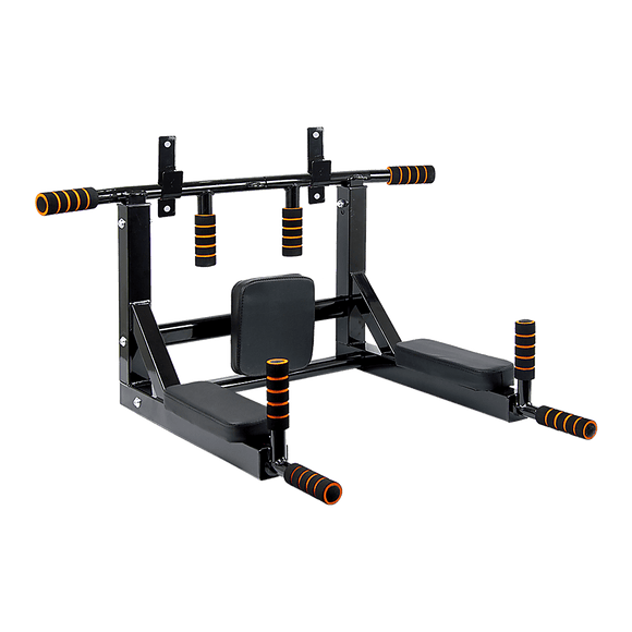 Heavy Duty Wall Mounted Power Station Pull Up Dip Knee Raise Bar - RnR Galore