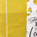Home Oasis Set of 3 Printed Cotton Rich Tea Towels 50 x 70 cm Lemons Yellow - RnR Galore
