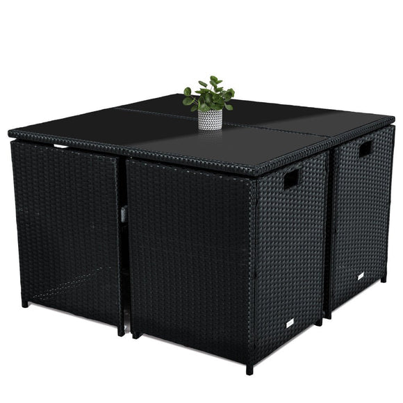 Horrocks 8 Seater Outdoor Dining Set - Black - RnR Galore