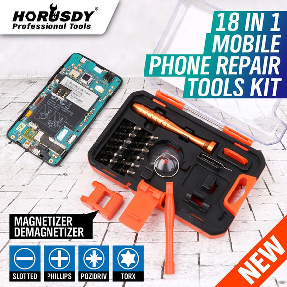 HORUSDY 18 in 1 Mobile Phone Repair Tools Kit Pry Opening Tool Screwdriver - RnR Galore