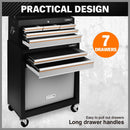 HORUSDY 7 Drawer Tool Box Trolley Cabinet Storage Cart Garage Toolbox Organiser - RnR Galore