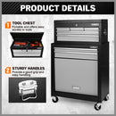 HORUSDY 7 Drawer Tool Box Trolley Cabinet Storage Cart Garage Toolbox Organiser - RnR Galore