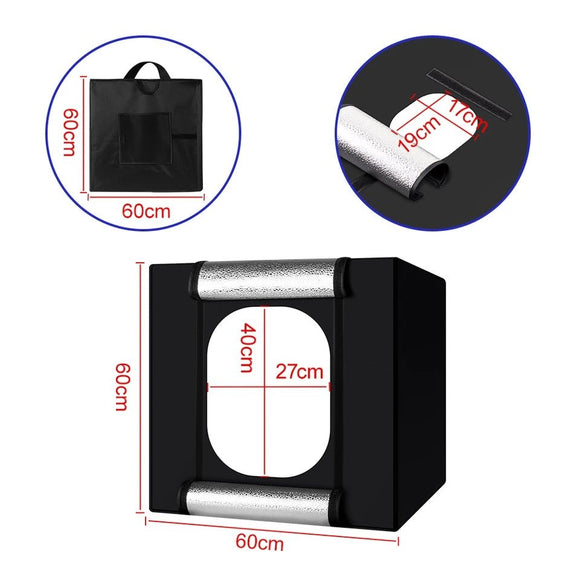 Hridz 60cm Light Box Bi - Colour Photography Portable Photo Studio Shooting Tent with 6 PVC Backdrops - RnR Galore