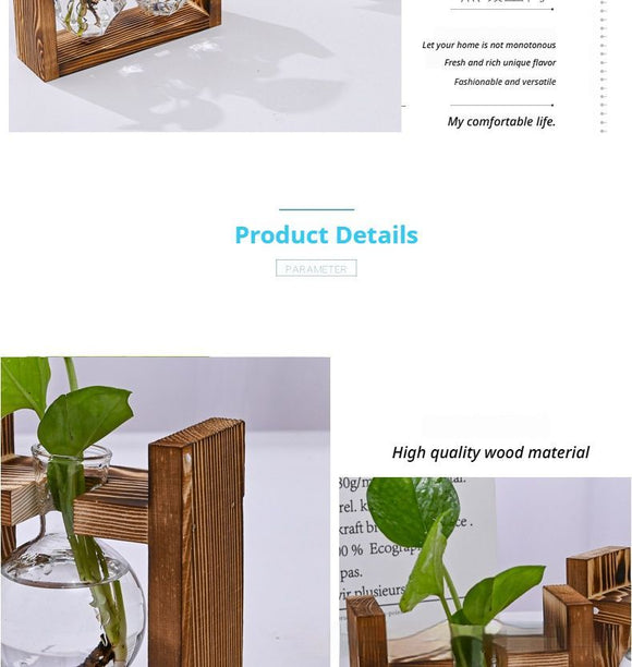 HydroponicWoodenFramewithSnap - On - SphericalSingleBottle - RnR Galore