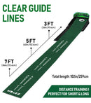 Indoor Golf Putting Mat with Automatic Ball Return System 2.6m Practice Green with Alignment Guides for Home and Office Training - RnR Galore