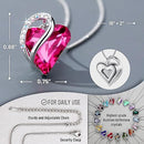 Infinity Love Heart Necklace, Birthstone Necklace for Women, Jewelry for Women with Healing Crystals, Allergy Free Pendant Necklace - 10b - October - Tourmaline Pink - RnR Galore