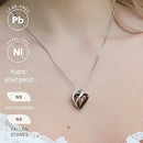 Infinity Love Heart Necklace, Birthstone Necklace for Women, Jewelry for Women with Healing Crystals, Allergy Free Pendant Necklace - 15 - Stress Relief - Dark Topaz Brown - RnR Galore