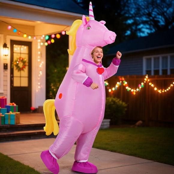 Inflatable Unicorn Costume Adult Suit Blow Up Party Fancy Dress Halloween Cosplay - RnR Galore