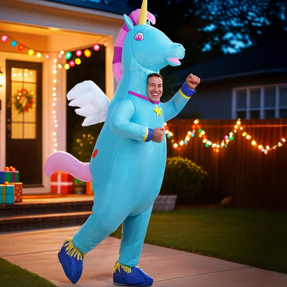 Inflatable Unicorn Costume Adult Suit Blow Up Party Fancy Dress Halloween Cosplay - RnR Galore