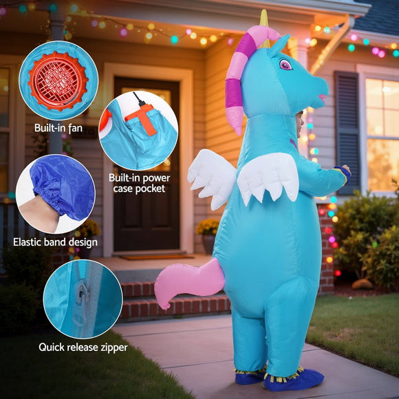 Inflatable Unicorn Costume Adult Suit Blow Up Party Fancy Dress Halloween Cosplay - RnR Galore