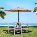 Instahut 2.7m Outdoor Umbrella Pole Stand Garden Sun Beige - RnR Galore