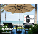 Instahut 3m Outdoor Umbrella Beach Pole Garden Patio Tilt Beige - RnR Galore