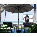 Instahut 3m Outdoor Umbrella Beach Pole Garden Patio Tilt Charcoal - RnR Galore