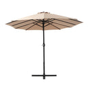 Instahut 4.57m Outdoor Umbrella Beach Pole Garden Tilt Beige - RnR Galore