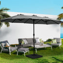 Instahut 4.57m Outdoor Umbrella Beach Pole Garden Tilt Charcoal - RnR Galore