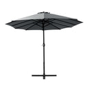 Instahut 4.57m Outdoor Umbrella Beach Pole Garden Tilt Charcoal - RnR Galore