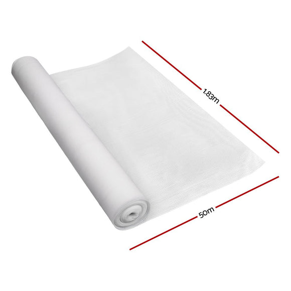 Instahut 50% Shade Cloth 1.83x50m Shadecloth Garden White - RnR Galore