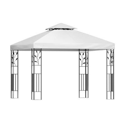 Instahut Gazebo 3x3m Marquee Outdoor Wedding Party Event Tent Home Iron Art Shade White - RnR Galore