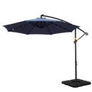 Instahut Outdoor Umbrella 3M Cantilever Beach LED w/Base Garden Shade Patio Navy - RnR Galore