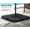 Instahut Outdoor Umbrella Base 50cm 4 Plates Stand Pod Cantilever - RnR Galore