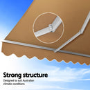 Instahut Retractable Folding Arm Awning Manual Sunshade 2.5Mx2M Beige - RnR Galore