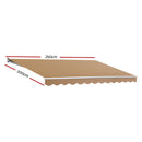 Instahut Retractable Folding Arm Awning Manual Sunshade 2.5Mx2M Beige - RnR Galore