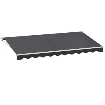 Instahut Retractable Folding Arm Awning Manual Sunshade 4.5Mx2.5M Grey - RnR Galore