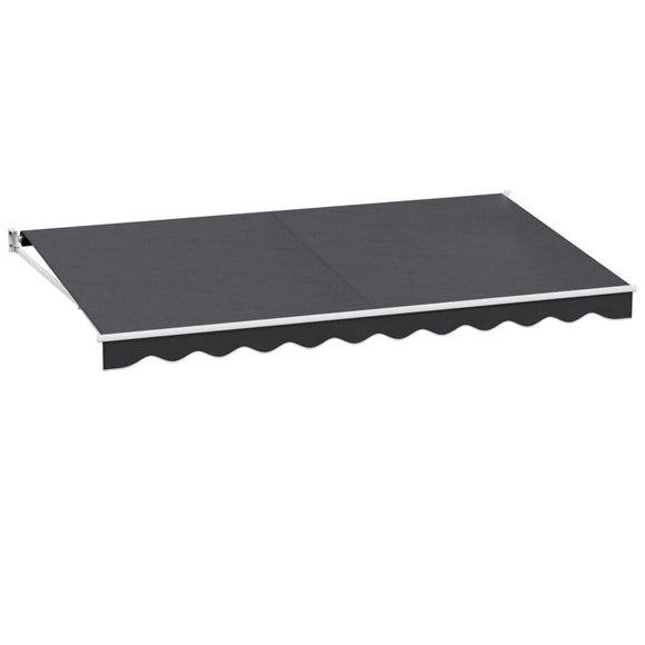 Instahut Retractable Folding Arm Awning Manual Sunshade 4.5Mx2.5M Grey - RnR Galore