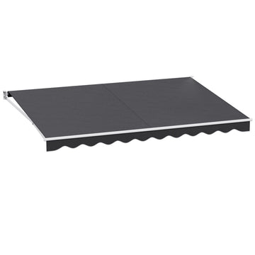 Instahut Retractable Folding Arm Awning Manual Sunshade 4.5Mx3M Grey - RnR Galore