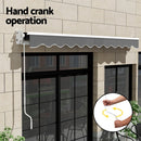 Instahut Retractable Folding Arm Awning Manual Sunshade 4Mx2.5M Grey - RnR Galore