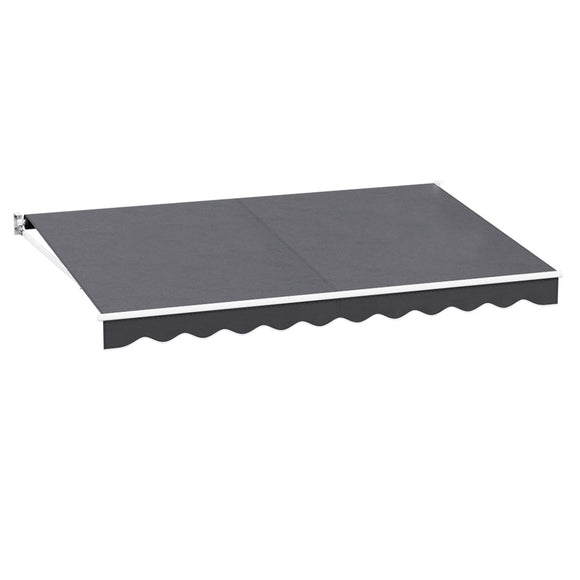 Instahut Retractable Folding Arm Awning Manual Sunshade 4Mx2.5M Grey - RnR Galore
