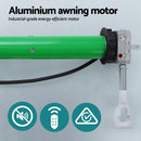Instahut Retractable Folding Arm Awning Motorised Sunshade 3Mx2.5M Grey White - RnR Galore